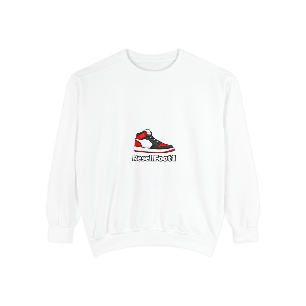 Retro Red Sneaker Sweatshirt — Minimal Crewneck with Tiny Shoe Graphic